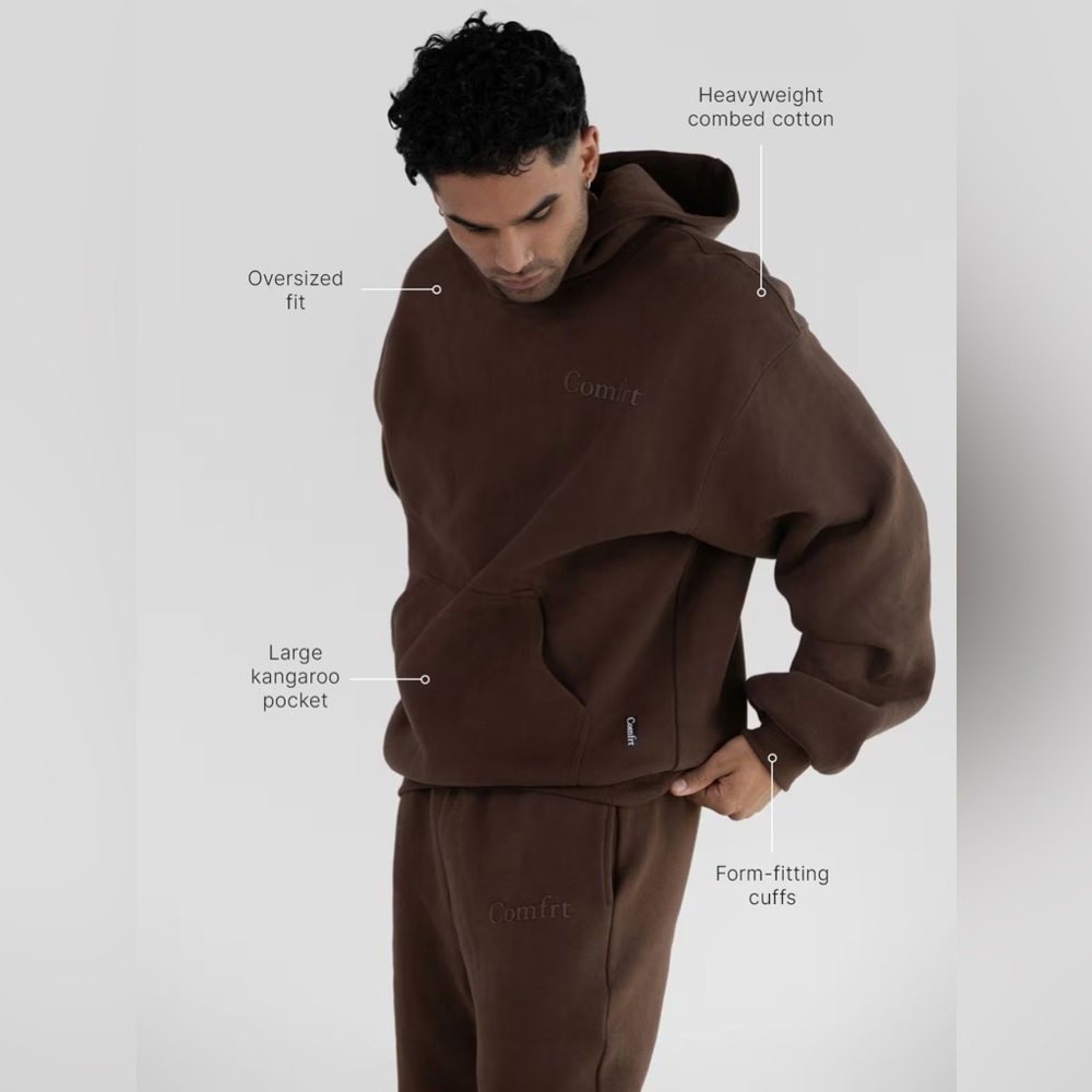 NWT Comfrt - Brown Walnut Hoodie - Picture 8 of 8